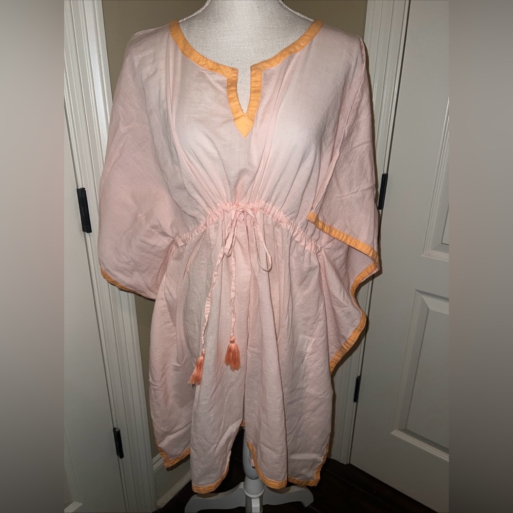 Serendipity swimming cover-up women’s Size XL soft woven tie waist Boho Pink